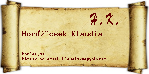 Horácsek Klaudia névjegykártya